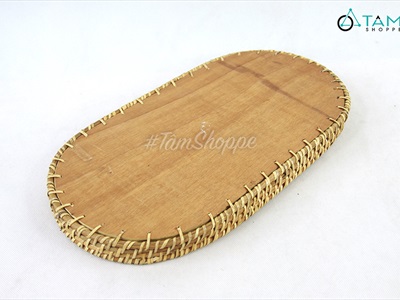 Khay mây hình oval dài KHAY-GO-02