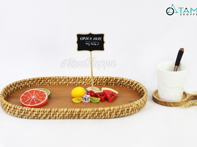 Khay mây hình oval dài KHAY-GO-02