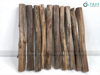 Khúc củi lột vỏ trang trí lò sưởi dài 40cm CUI-01