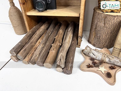 Khúc củi lột vỏ trang trí lò sưởi dài 40cm CUI-01
