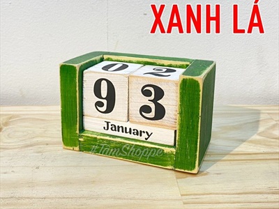 Lịch gỗ để bàn vạn niên vẽ tay kiểu đơn giản LICH-01