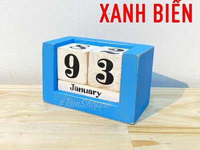 Lịch gỗ để bàn vạn niên vẽ tay kiểu đơn giản LICH-01