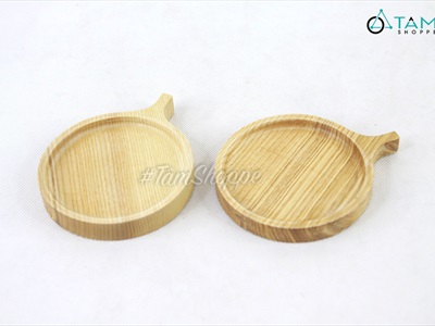 Lót ly gỗ tròn có tay cầm nhỏ LOTLY-GO-01