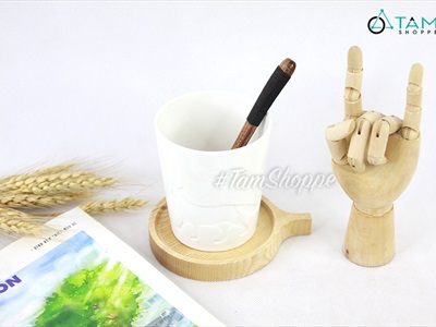 Lót ly gỗ tròn có tay cầm nhỏ LOTLY-GO-01