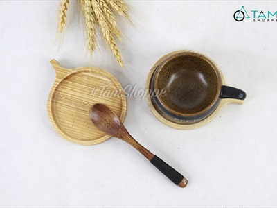 Lót ly gỗ tròn có tay cầm nhỏ LOTLY-GO-01