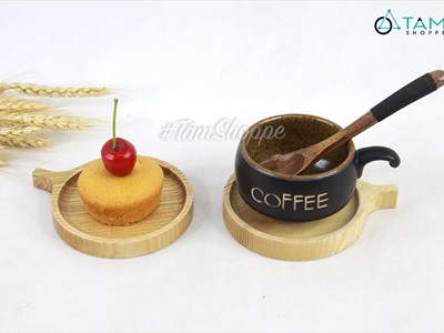 Lót ly gỗ tròn có tay cầm nhỏ LOTLY-GO-01