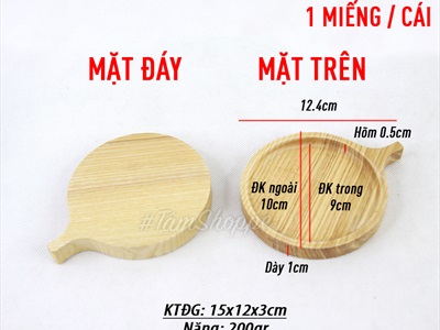 Lót ly gỗ tròn có tay cầm nhỏ LOTLY-GO-01