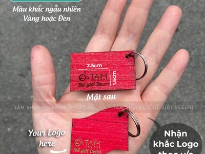 Móc khoá gỗ hình lá cờ Việt Nam [Mộc mạc - Sáng đẹp] MOCKHOA-01