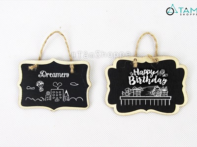 Set 06 bảng đen viết phấn mini treo tường cùng kiểu [1 mặt - kèm dây] BANGDEN-16