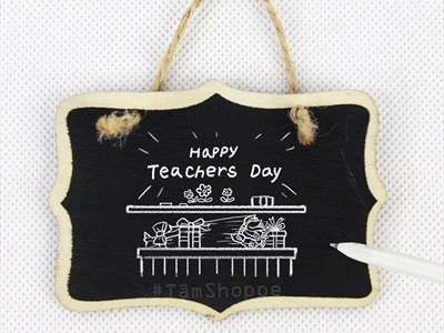 Set 06 bảng đen viết phấn mini treo tường cùng kiểu [1 mặt - kèm dây] BANGDEN-16