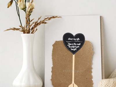 Standee bảng đen viết phấn để bàn trái tim chân sóng [Tháo lắp - cao 20cm] BANGDEN-14