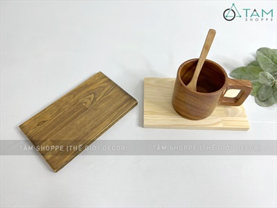 Tấm gỗ chữ nhật Decor lót ly - làm Handmade PHOIGO-01
