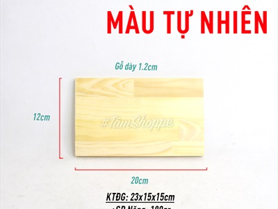 Tấm gỗ chữ nhật Decor lót ly - làm Handmade PHOIGO-01