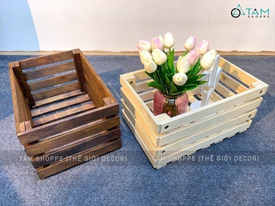 Thùng gỗ pallet đựng đồ đa năng [Tháo lắp - Chịu nước] DDNB-THUNG-01