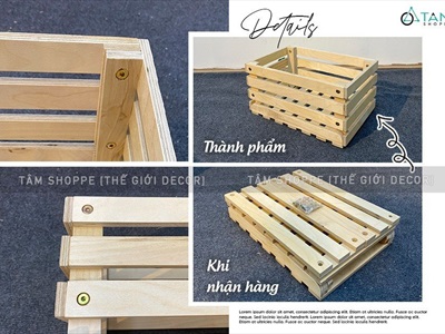 Thùng gỗ pallet đựng đồ đa năng [Tháo lắp - Chịu nước] DDNB-THUNG-01