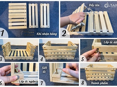 Thùng gỗ pallet đựng đồ đa năng [Tháo lắp - Chịu nước] DDNB-THUNG-01