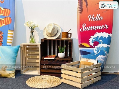 Thùng gỗ pallet đựng đồ đa năng [Tháo lắp - Chịu nước] DDNB-THUNG-01
