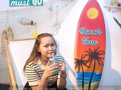 Ván lướt sóng trang trí chủ đề Vitamin Sea cao 150cm VLS-03