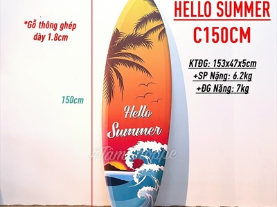 Ván lướt sóng trang trí chủ đề Vitamin Sea cao 150cm VLS-03