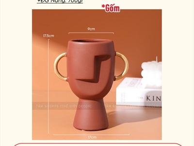 Bình hoa nghệ thuật màu đất nung thổ dân 2 kiểu [Cao cấp - chuẩn đẹp] BINHLOHOA-03