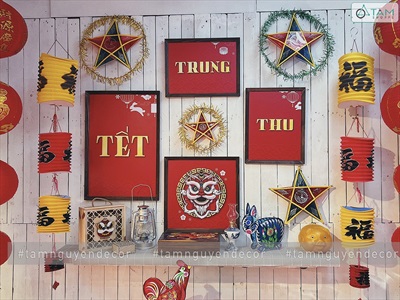 Tranh treo tường Tết Trung Thu đầu lân Formex 5ly (tặng băng keo 2 mặt) FORM-TRTHU-00