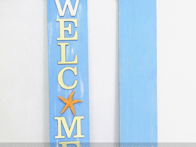 Bảng welcome chữ nhật đứng sao vàng chủ đề biển BTC-WEL-03