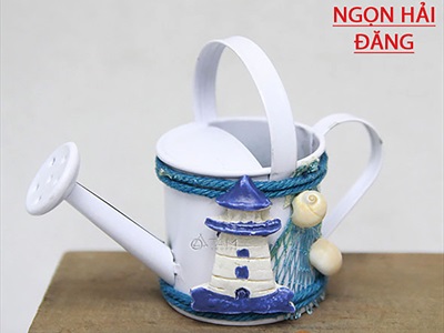 Bình tưới cây mini chủ đề biển màu trắng [handmade - 4 kiểu] BINHTUOI-01
