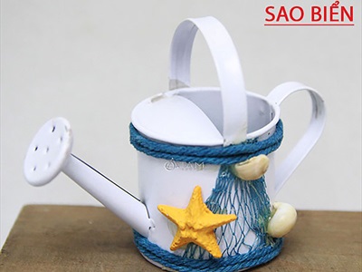 Bình tưới cây mini chủ đề biển màu trắng [handmade - 4 kiểu] BINHTUOI-01