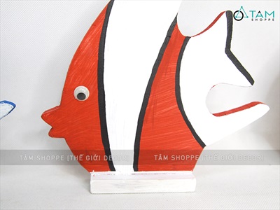 Cá gỗ decor để bàn - Cá thù lù 3 màu TCV-CA-01