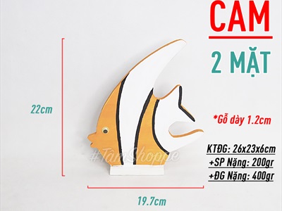Cá gỗ decor để bàn - Cá thù lù 3 màu TCV-CA-01