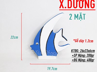Cá gỗ decor để bàn - Cá thù lù 3 màu TCV-CA-01