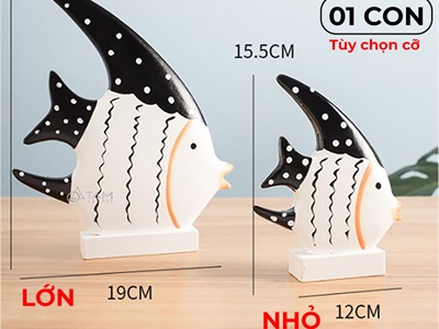Cá gỗ decor để bàn đế thấp lớn nhỏ [Thủ công - Nhiều kiểu] TCV-CA-03