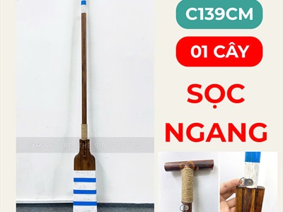 Cây chèo thuyền decor gỗ nâu Beach house [Có khoen treo - Dài 139cm] CAYCHEO-03