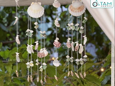 Chuông gió dây treo vỏ sò ốc đơn giản [Tự nhiên - không mùi] CHUONGGIO-02