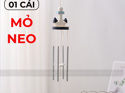 Chuông gió ống nhôm 4 kiểu chủ đề biển [Nhạy gió - Dài 55cm] CHUONGGIO-01