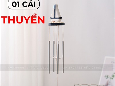 Chuông gió ống nhôm 4 kiểu chủ đề biển [Nhạy gió - Dài 55cm] CHUONGGIO-01
