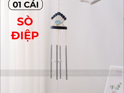 Chuông gió ống nhôm 4 kiểu chủ đề biển [Nhạy gió - Dài 55cm] CHUONGGIO-01