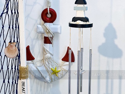 Chuông gió ống nhôm 4 kiểu chủ đề biển [Nhạy gió - Dài 55cm] CHUONGGIO-01