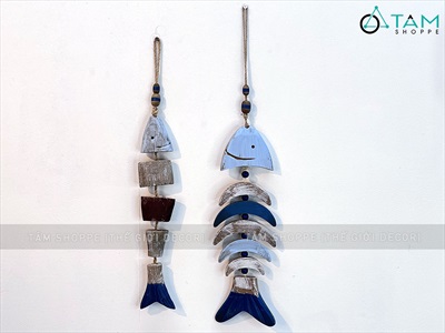 Dây treo cá gỗ kiểu xương phân khúc độc đáo [Thủ công - tỉ mỉ] PKT-BIEN-03