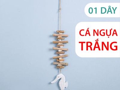 Dây treo cá ngựa xương gỗ dài [Thủ công - Giả cổ] DTR-BIEN-09