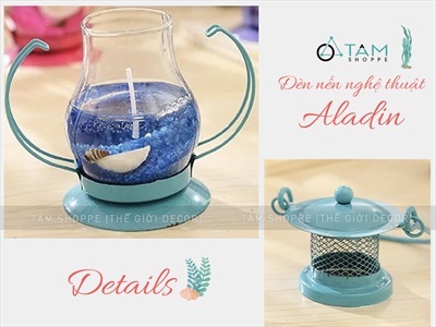 Đèn bão Aladin sẵn nến chủ đề biển [Nến sạch - Được chọn màu] DENBAO-01