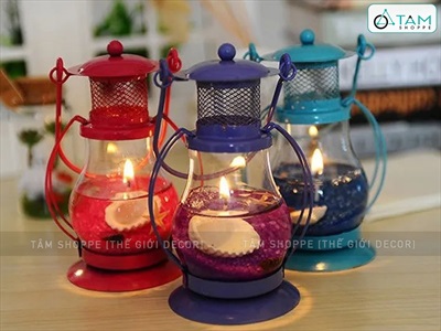 Đèn bão Aladin sẵn nến chủ đề biển [Nến sạch - Được chọn màu] DENBAO-01