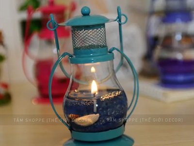 Đèn bão Aladin sẵn nến chủ đề biển [Nến sạch - Được chọn màu] DENBAO-01