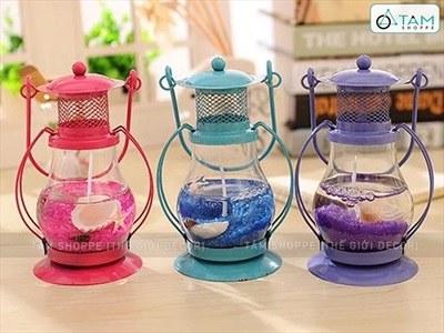 Đèn bão Aladin sẵn nến chủ đề biển [Nến sạch - Được chọn màu] DENBAO-01