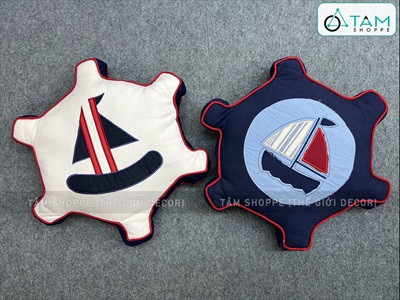 Gối tựa lưng hình bánh lái tàu [Vải canvas - Đặc ruột] GOI-02