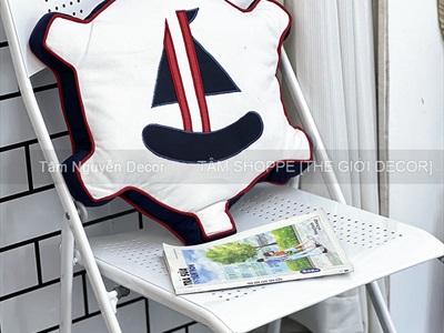 Gối tựa lưng hình bánh lái tàu [Vải canvas - Đặc ruột] GOI-02