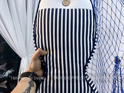 Gối tựa lưng hình con cá sọc ngang [Vải canvas - Đặc ruột] GOI-01