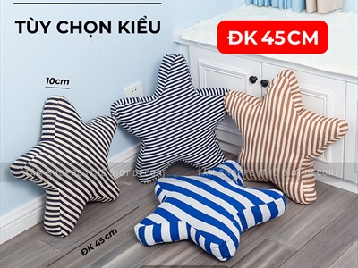 Gối tựa lưng hình ngôi sao sọc chéo [Vải canvas - Đặc ruột] GOI-03