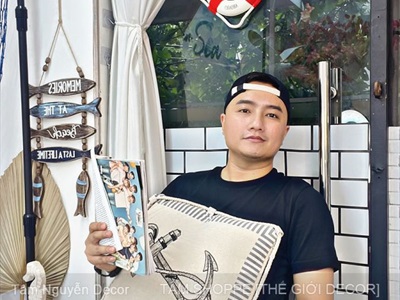 Gối tựa lưng vuông Vintage chủ đề biển [Vải canvas - Có ruột] GOI-04