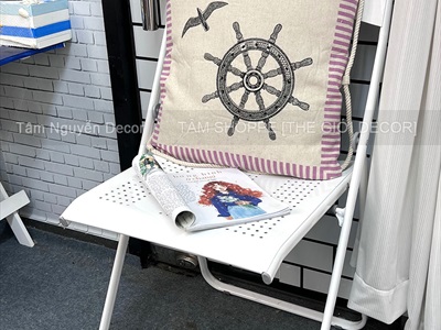 Gối tựa lưng vuông Vintage chủ đề biển [Vải canvas - Có ruột] GOI-04